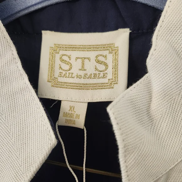 STS  Sail to Sable Blue and White Shift Dress Sz Xl - Picture 4 of 6